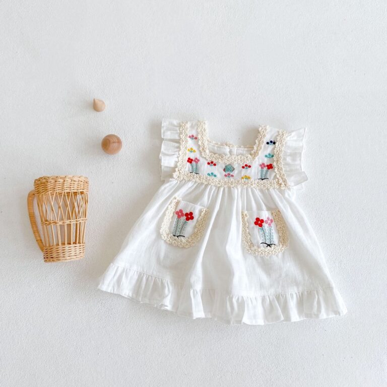 Váy DT Abbieoh cotton tùng lưới thỏ Punny vàng 3y